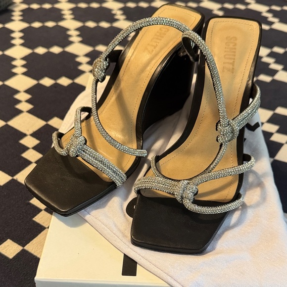 SCHUTZ Lauryn Crystal Strappy Wedge Sandal - Picture 1 of 7